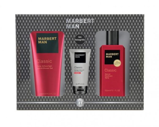 Marbert Man Classic Set 2022 3 teilig Deospray 150 ml Duschgel Shampoo 200ml