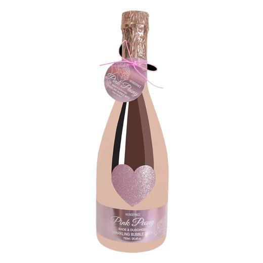 Champagner Flasche Pink Peony Premium Bade &amp; Duschgel Wondernice 750ml